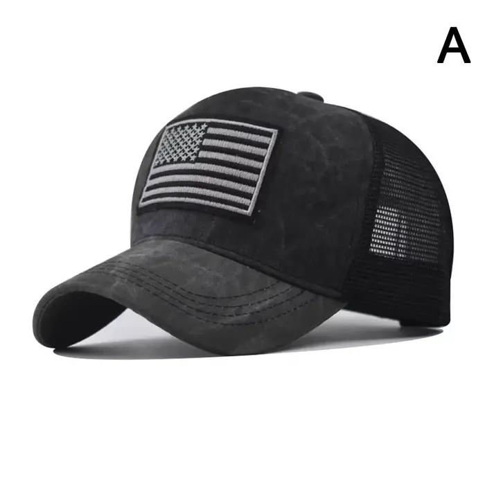 Casquette Snapback Drapeau USA Réglable en Maille Respirante, Casquette de Baseball Trucker Drapeau 