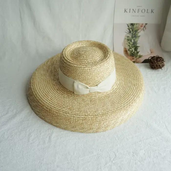 Chapeau de paille à grand bord pour femme, abat-jour, mariage, demoiselle d'honneur, soleil, plage, 