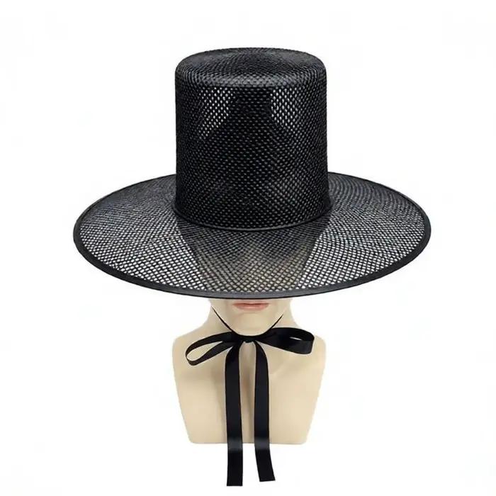 Chapeau coréen traditionnel léger, réglable, à large bord, style dynastie Joseon, dessus carré, en m