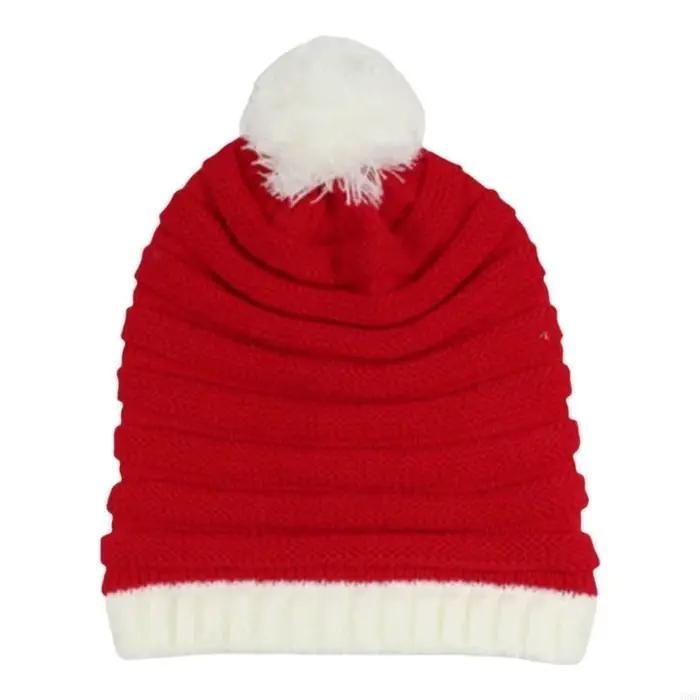 Chapeau père noël tricoté, accessoires Festival noël, casquettes, coiffure fête réunion famille, Y08