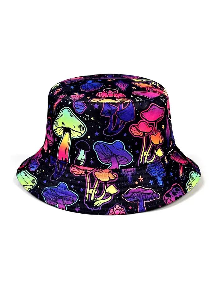 Chapeau seau champignon coloré de rêve, chapeau de soleil réversible, chapeau cloche élégant pliable