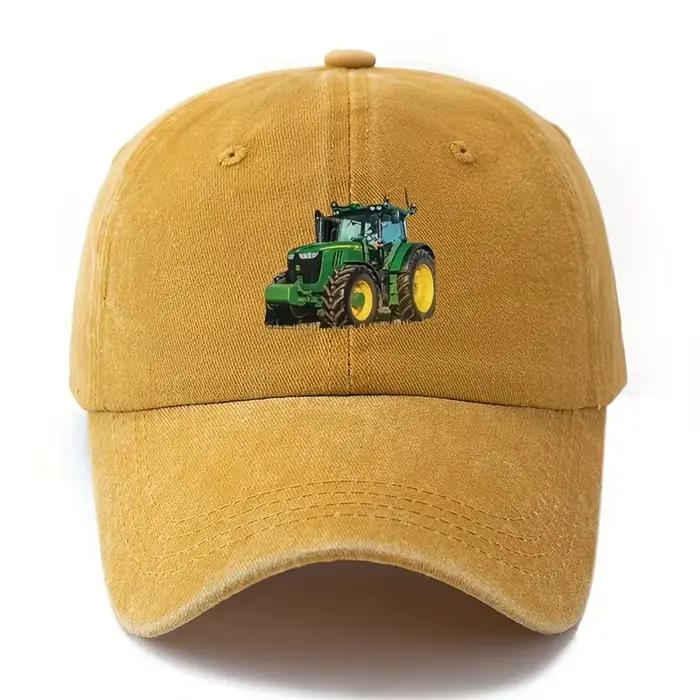 Casquette de baseball de tracteur imprimée pour hommes, camping en plein air, vacances, chapeau déco
