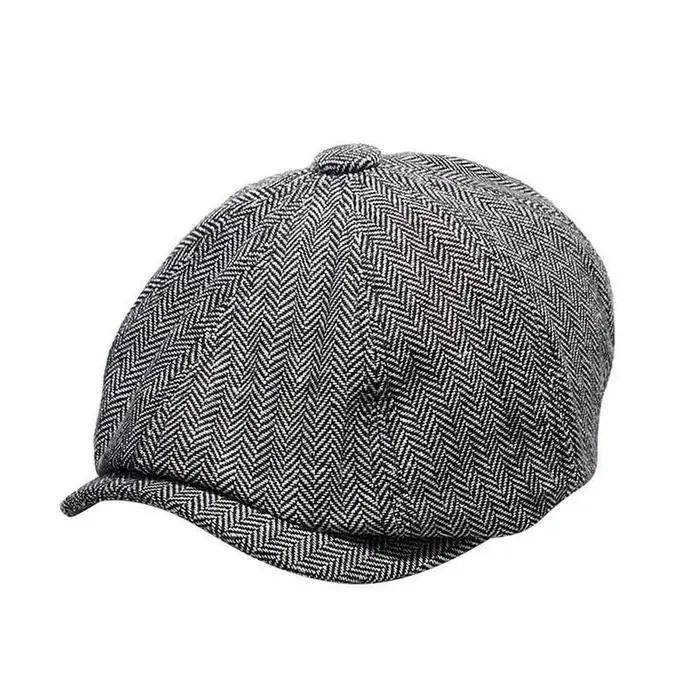 Chapeaux d'hiver tendance pour hommes : Bérets de peintre britanniques, chapeaux octogonaux coupe-ve