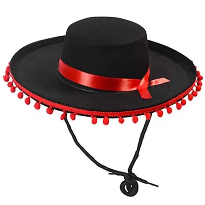 Fuzz Ball – chapeaux Sombrero mexicains pour spectacle sur scène, chapeau mexicain à large bord, Cos