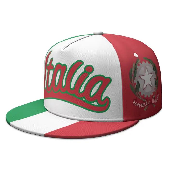 Italie gratuit nom personnalisé numéro équipe Logo casquette à bords plats pays voyage pêche italien