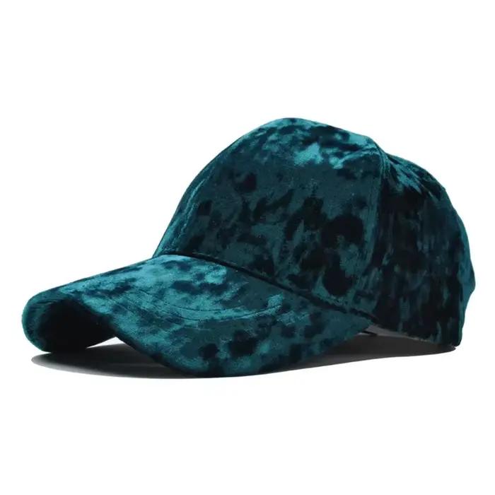 Casquette de Baseball unisexe en velours doré, mode automne et hiver, chapeau décontracté à bord inc