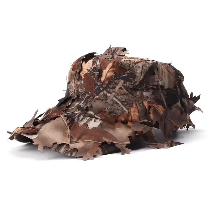 Chapeaux Boonie de Camouflage pour hommes, casquette tactique de Camouflage feuilles 3D, casquettes 