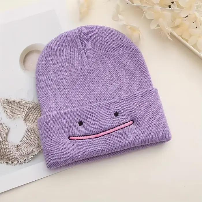 Tricot chapeau mode Anime hommes femmes Bonnet automne hiver plus chaud Bonnet mignon broderie extér