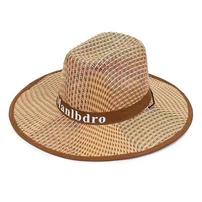 Chapeau de paille Western Cowboy Sle en plein air été plage alpinisme chapeau de Protection solaire 