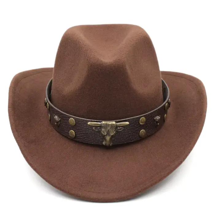 Chapeau de Cowboy occidental, casquette de Cowgirl, chapeaux Fedora à large bord, Sombrero Шля avec 