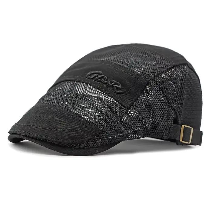 Nouveaux Bérets en Maille pour Hommes, Casquettes Plates Vintage Tendance d'Été, Chapeaux de Soleil 