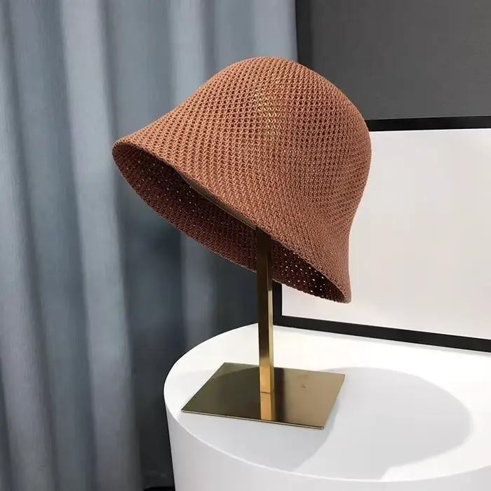 Chapeau Bob Femme d'Été Creux et Respirant, Chapeau de Soleil Fin pour la Plage et le Camping, Casqu