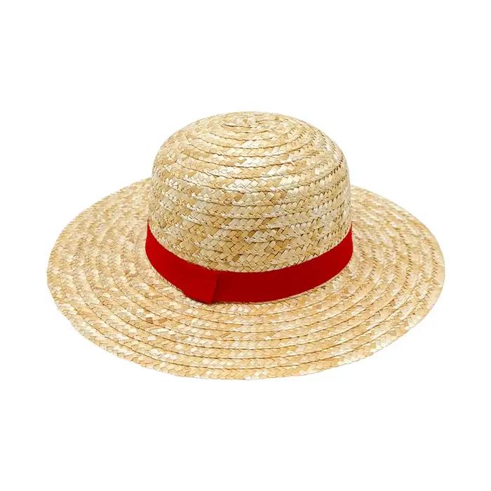 Chapeau de paille Luffy pour hommes et femmes, casquettes de cosplay de dessin animé, chapeaux pare-