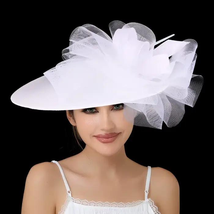 Grand chapeau derby généreux pour femme, fascinateur de mode, coiffe élégante pour femme avec bandea