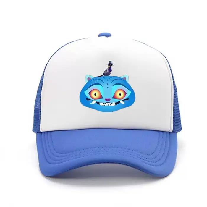 Casquette de baseball décontractée en maille KPOP Demon Hunters, motif chat bleu, unisexe, réglable,