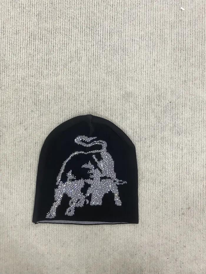 Chapeau tricoté en Jacquard avec Alphabet Hip Hop de rue américaine, chapeau Baotou percé à chaud, a