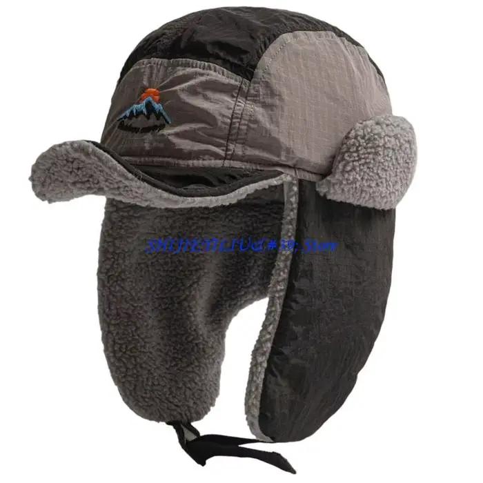 E21F – chapeau trappeur chaud élégant unisexe, casquette unisexe pour temps froid, coupe-vent, chape