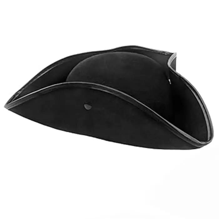 Chapeau Triangle de Pirate en Faux cuir, chapeau tricorne de Pirate de Style Vintage pour hommes et 