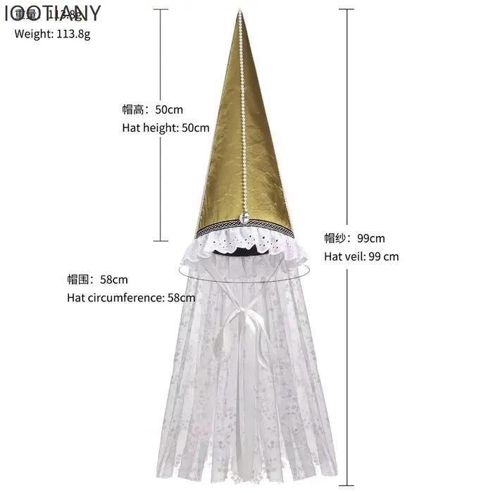Chapeau de sorcière clown adulte avec voile facial, casquette pointue fantaisie pour fête d'Hallowee