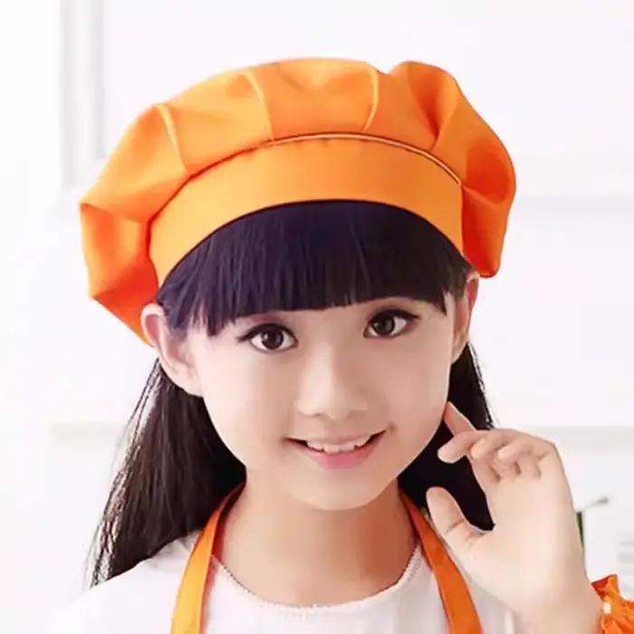 Chapeau de chef en polyester pour enfants, tablier pour enfants, vêtements de peinture, couleurs ass
