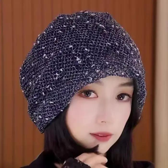 Chapeau coréen ajouré en tricot, tendance, polyvalent, d'été, ample et respirant, type foulard