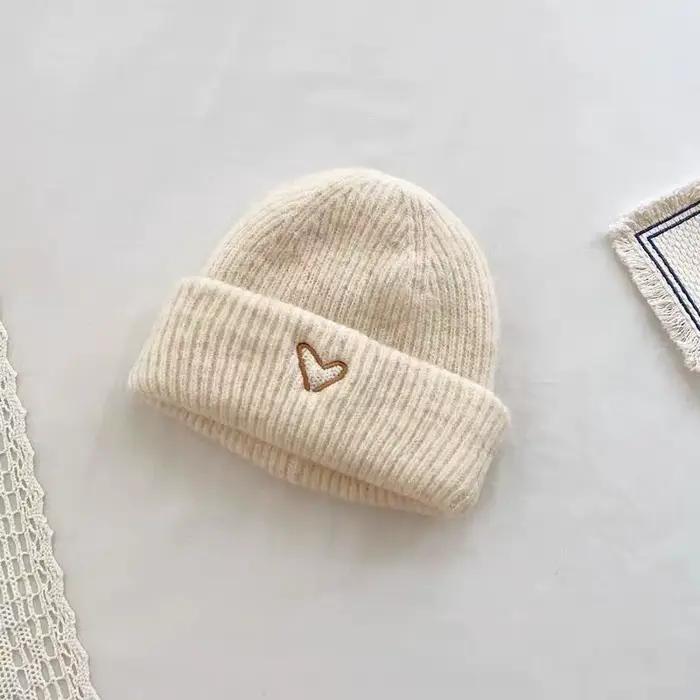 Chapeau d'amour pour enfants, écharpe, ensemble deux pièces, chapeau tricoté coréen pour la chaleur,