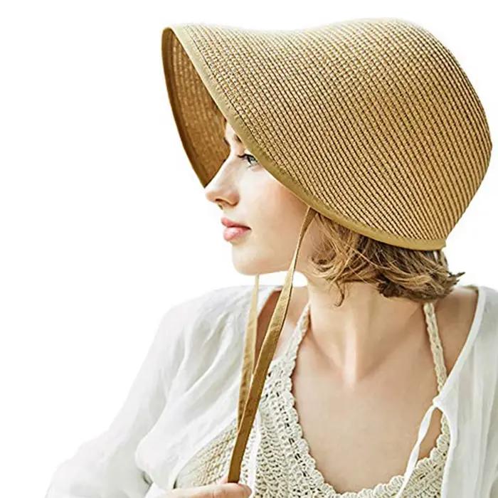 FS mode paille régence Bonnets chapeaux pour femmes fête soleil chapeaux arc casquette de plage gran