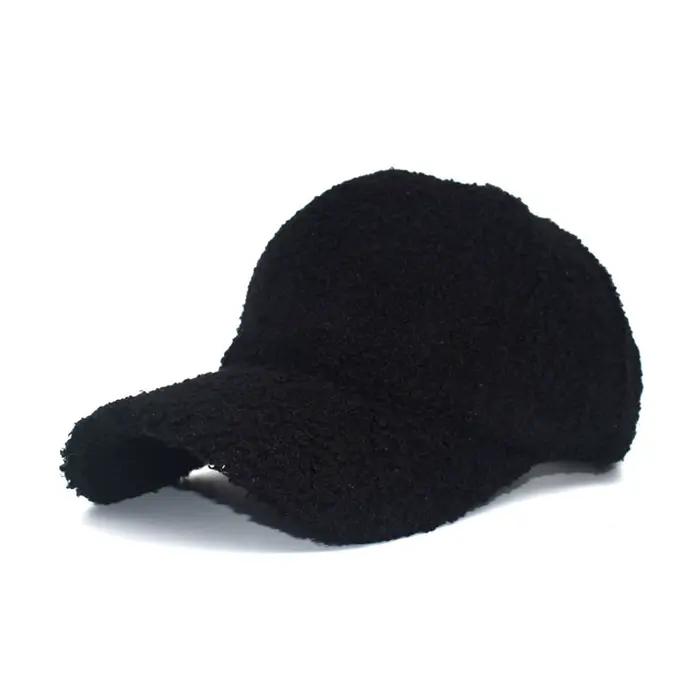 Casquette de Baseball en cachemire, coupe-vent, en laine d'agneau, chaude, pour femmes et hommes, en