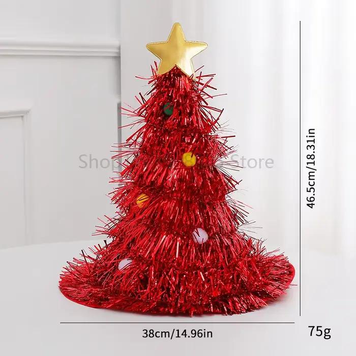 Chapeau de noël, chapeaux de père noël, rouge, vert, paillettes, chapeau d'arbre de noël, Costume de