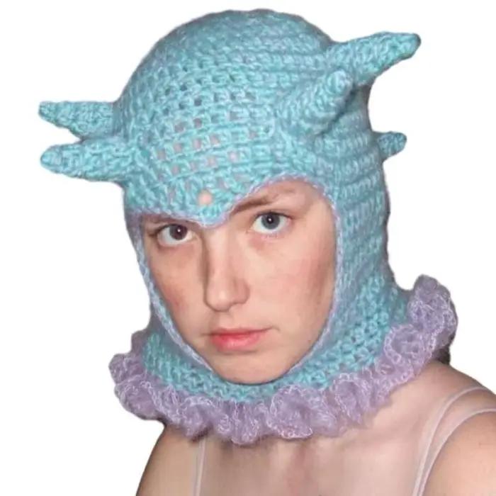 Bonnet mignon en corne Unique tricoté, accessoires photographie fête d'hiver Y08E