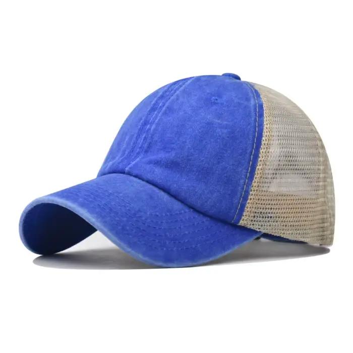 Casquette de baseball en coton lavé tendance, protection UV, respirante, visière réglable, casquette