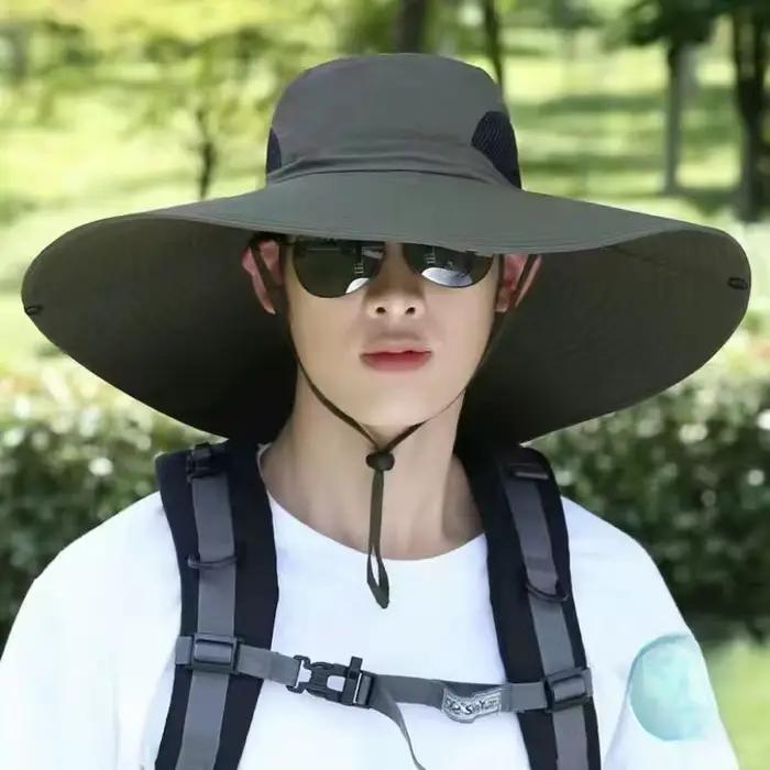 Chapeau à large bord - Chapeau de soleil pour homme - Chapeau d'été - Chapeau de pêcheur, de randonn