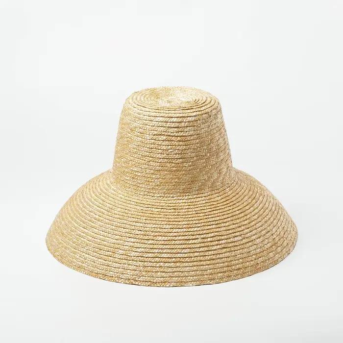 Chapeau de soleil en forme de lampe pour femme, grand bord large, chapeau de plage pour femme, chape