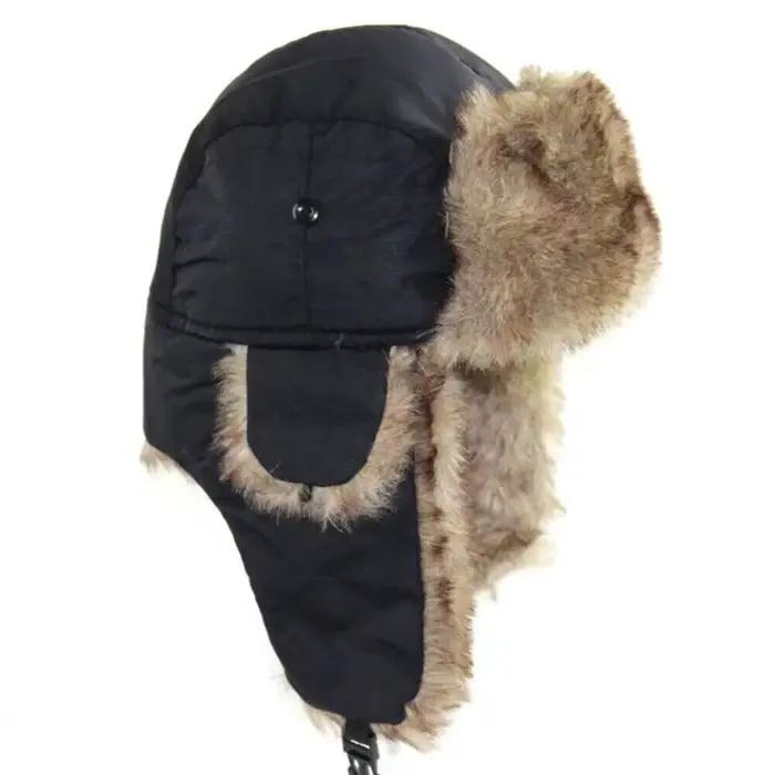 Homme hiver trappeur aviateur trooper oreillette chaud russe imperméable Ski chapeau Bomber casquett