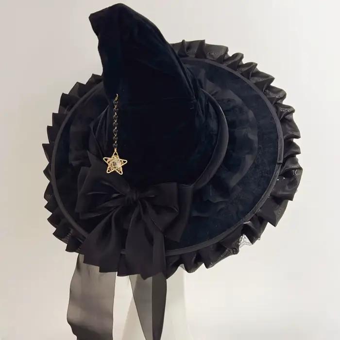 Chapeau d'halloween pour femme, chapeau de sorcière magique, Cosplay, gothique, Vintage, fait à la m