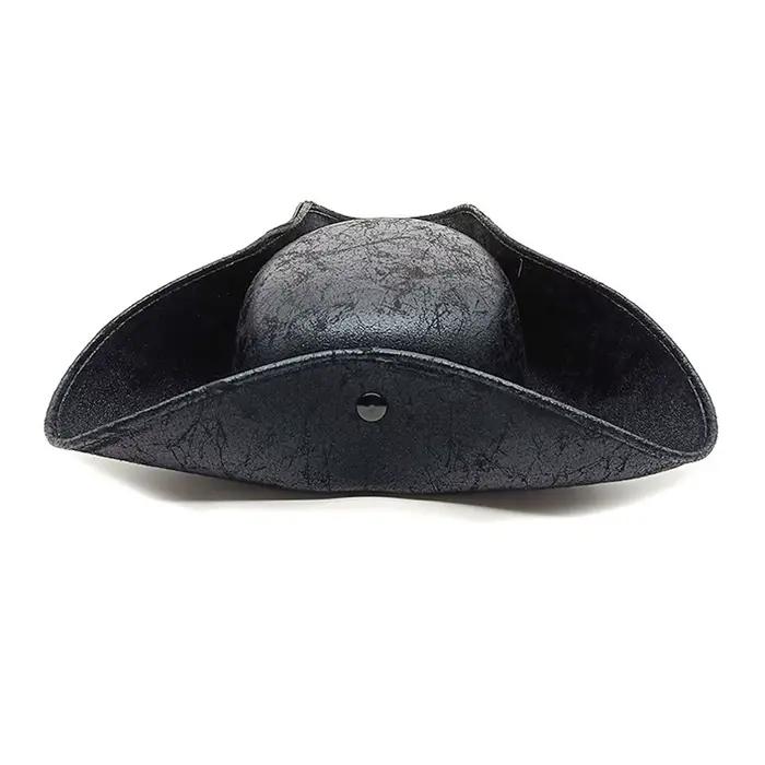 Capitaine chapeau Pirate chapeau Jack Cosplay Pirate Tricorn chapeau pu cuir Pirate chapeau Vintage 