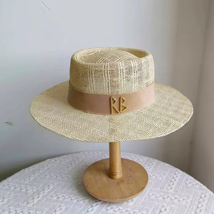 Paille Rancher été femmes chapeau de paille vacances chapeau de soleil mode coquille chaîne chapeau 