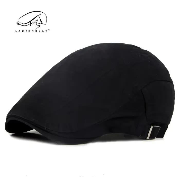 Xxl coton chapeau Style britannique hommes couleur unie langue de canard avant casquette femmes pein