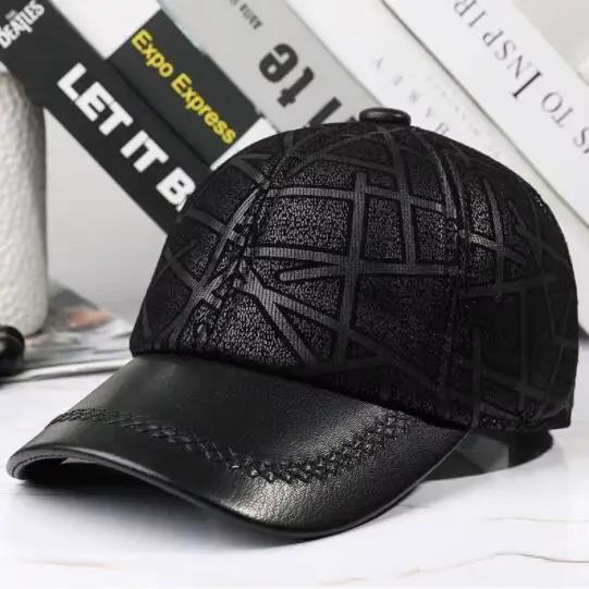Casquette en cuir véritable naturel, casquettes de baseball en peau de mouton pour hommes et femmes,
