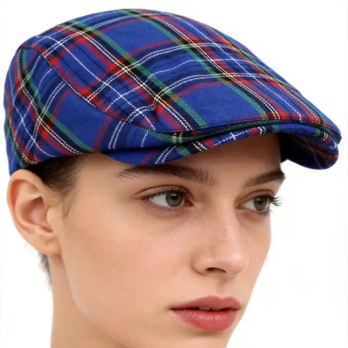 Casquette Gavroche Classique à Carreaux Britanniques, Chapeau de Chauffeur Tendance pour Hommes et F