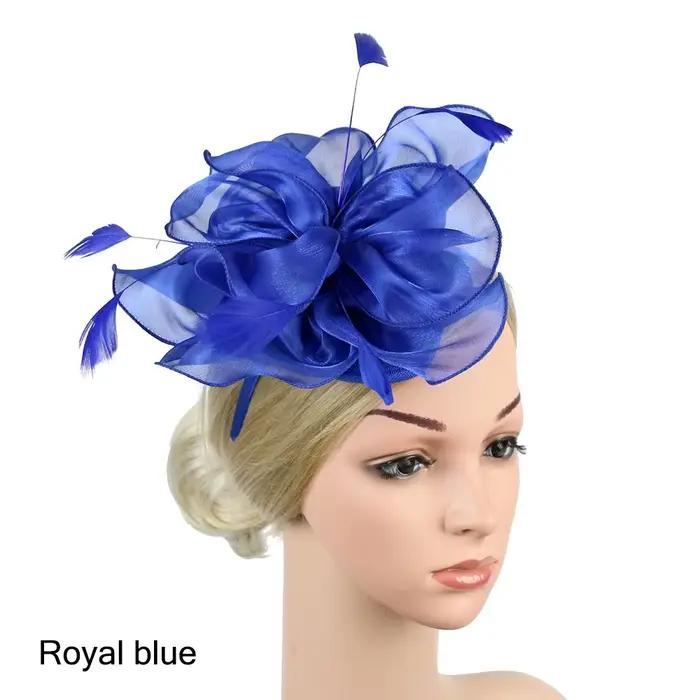 Fascinators, Chapeaux de style haut-de-forme, Bandeaux en maille fleurie, Coiffes pour les courses d
