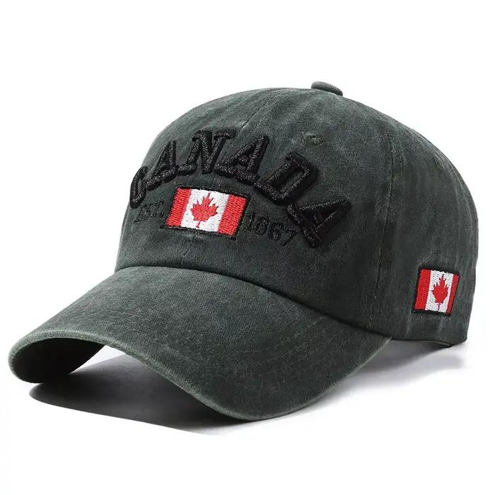 1 casquette de baseball CANADA brodée extérieure unisexe – Ajustable, protection solaire et décontra