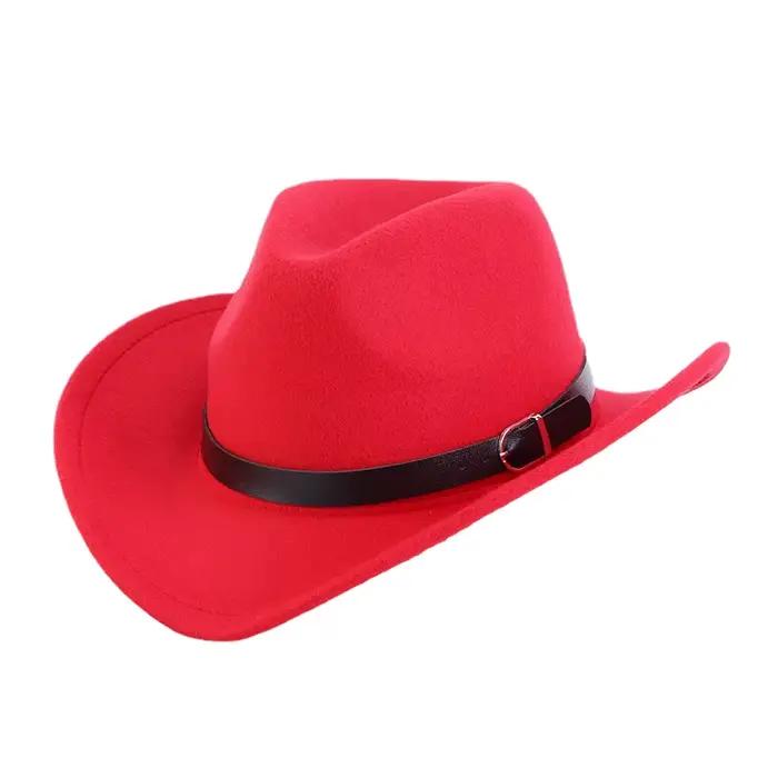 Chapeaux de cowboy Fedora pour hommes et femmes, chapeau en feutre d'hiver et d'automne, chapeau de 