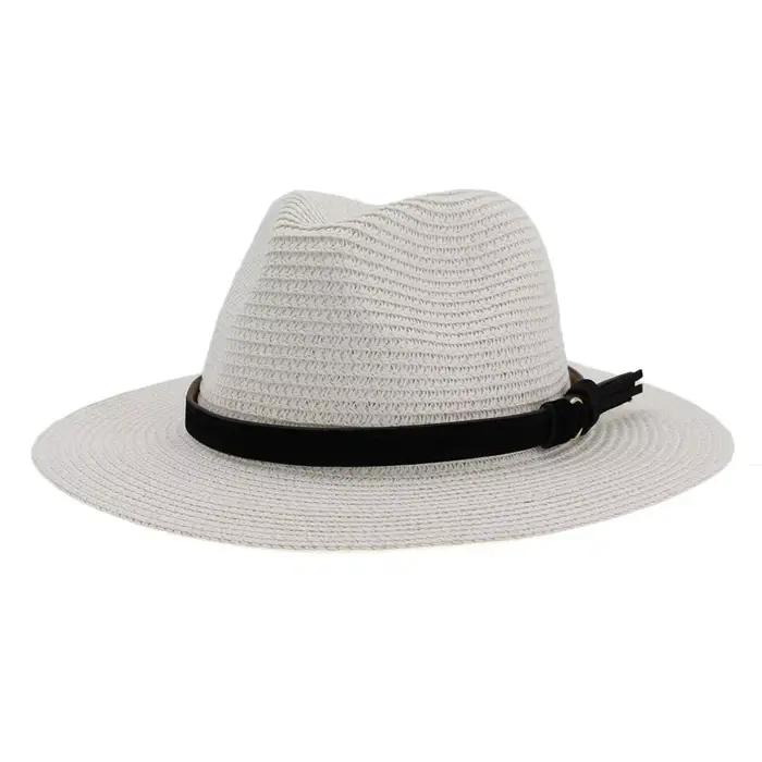 Chapeau de paille pour hommes et femmes, couvre-chef de soleil, Style britannique, Panama, église, J