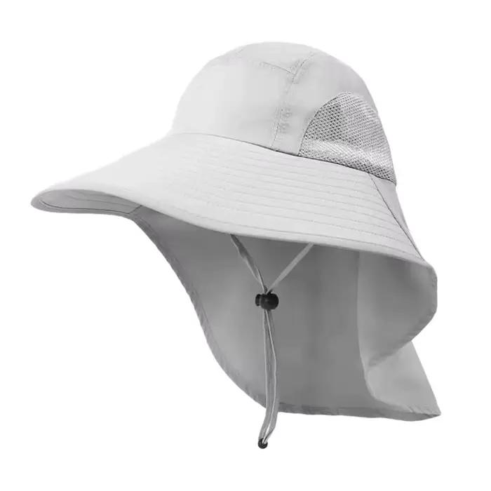 Chapeau de protection UV à large bord avec protège-nuque pour hommes et femmes, réglable, idéal pour