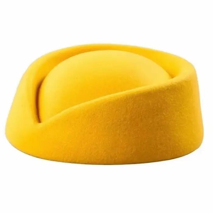 Chapeau haut de forme rétro britannique tendance, béret en feutre uni, chapeau à calotte concave, co