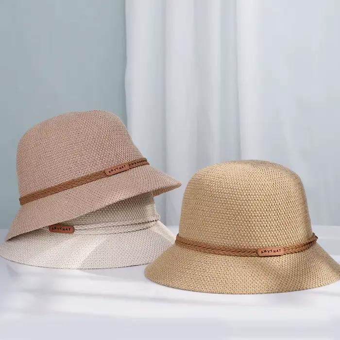 Chapeaux de paille pour femmes, panjamas, protection UV, pare-soleil, chapeaux de plage, mode, visiè