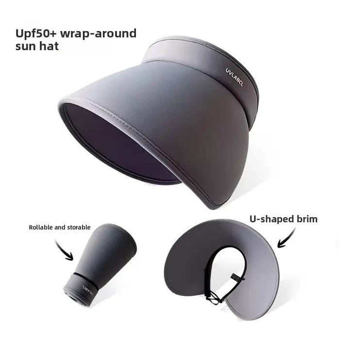 Chapeau de soleil gris pour femme, chapeau d'été, protection solaire extérieure, nouveau chapeau de 