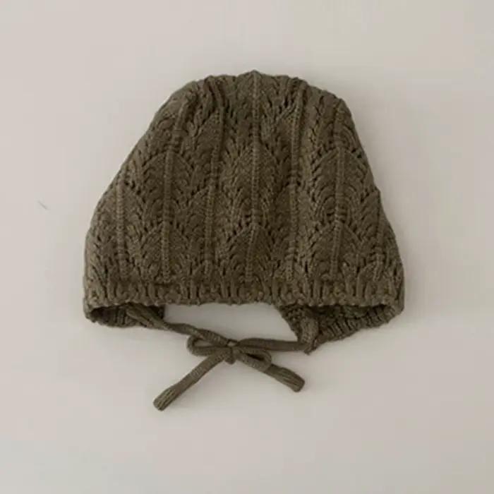 Chapeaux tricotés pour enfants, Design floral mignon, en coton chaud, fait à la main, au Crochet, ch
