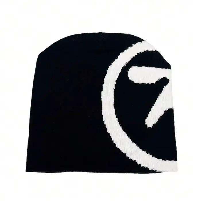 Bonnet gothique en tricot pour femme, 1 pièce, étoile, Streetwear, mode hiver, pull en laine, graphi